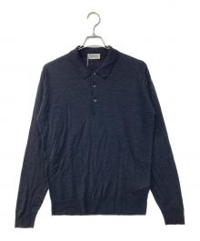 JOHN SMEDLEY（ジョンスメドレー）の古着「BELPER SHIRT LS メリノウールニットポロシャツ」｜ネイビー