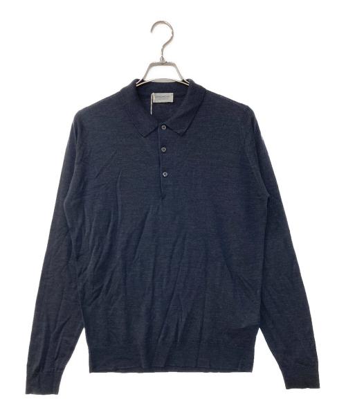 JOHN SMEDLEY（ジョンスメドレー）JOHN SMEDLEY (ジョンスメドレー) BELPER SHIRT LS メリノウールニットポロシャツ ネイビー サイズ:Lの古着・服飾アイテム