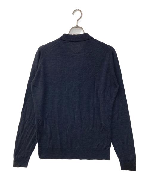 JOHN SMEDLEY（ジョンスメドレー）JOHN SMEDLEY (ジョンスメドレー) BELPER SHIRT LS メリノウールニットポロシャツ ネイビー サイズ:Lの古着・服飾アイテム