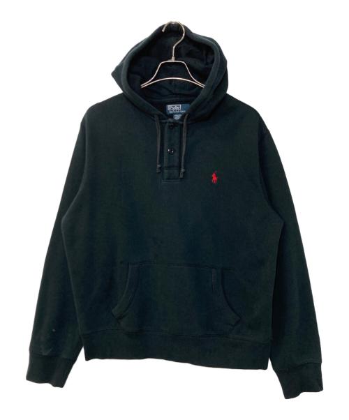 POLO RALPH LAUREN（ポロ・ラルフローレン）POLO RALPH LAUREN (ポロ・ラルフローレン) ヘンリーネックフーディー ブラック サイズ:Lの古着・服飾アイテム