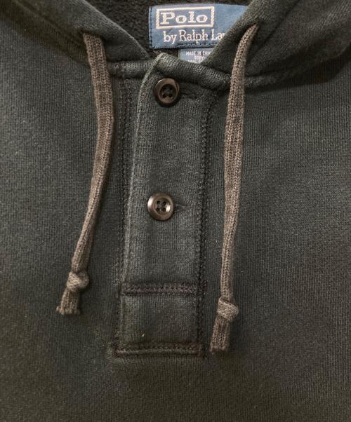 POLO RALPH LAUREN（ポロ・ラルフローレン）POLO RALPH LAUREN (ポロ・ラルフローレン) ヘンリーネックフーディー ブラック サイズ:Lの古着・服飾アイテム