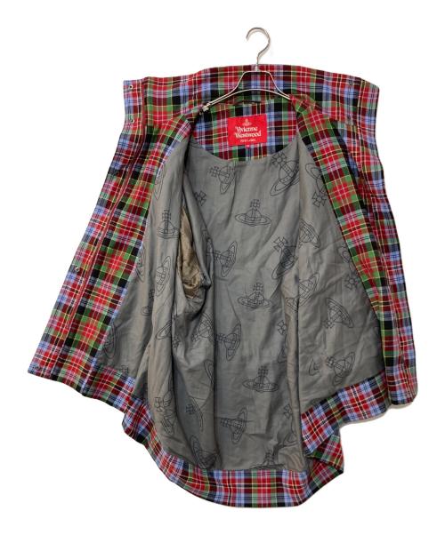 Vivienne Westwood RED LABEL（ヴィヴィアンウエストウッドレッドレーベル）Vivienne Westwood RED LABEL (ヴィヴィアンウエストウッドレッドレーベル) TARTAN CHECK JACKET ウールジャケット レッド サイズ:00の古着・服飾アイテム