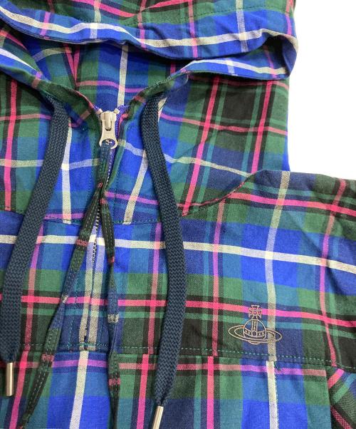 Vivienne Westwood man（ヴィヴィアン ウェストウッド マン）Vivienne Westwood man (ヴィヴィアン ウェストウッド マン) ROO フーディー ネイビー×グリーン サイズ:44の古着・服飾アイテム