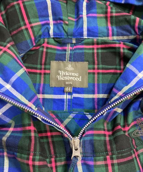 Vivienne Westwood man（ヴィヴィアン ウェストウッド マン）Vivienne Westwood man (ヴィヴィアン ウェストウッド マン) ROO フーディー ネイビー×グリーン サイズ:44の古着・服飾アイテム