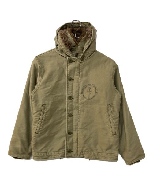 HOUSTON（ヒューストン）HOUSTON (ヒューストン) フランス海軍デッキジャケット カーキ サイズ:34Rの古着・服飾アイテム