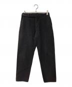 COLINAコリーナ）の古着「Sashiko Curve Slacks/手染め 刺し子 カーブ スラックス」｜ブラック