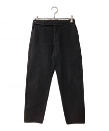 COLINA（コリーナ）の古着「Sashiko Curve Slacks/手染め 刺し子 カーブ スラックス」｜ブラック