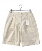 CAPERTICAカペルチカ）の古着「2-TUCK WIDE SHORTS / ARMY CANVAS」｜ホワイト