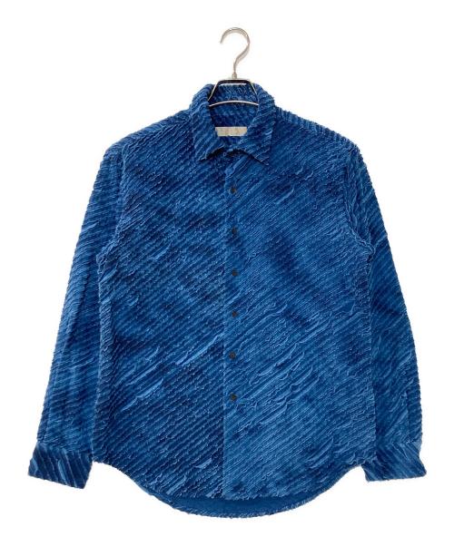 COLINA（コリーナ）COLINA (コリーナ) ウェーブパターンシャツ ブルー サイズ:Sの古着・服飾アイテム