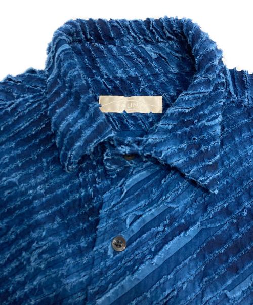 COLINA（コリーナ）COLINA (コリーナ) ウェーブパターンシャツ ブルー サイズ:Sの古着・服飾アイテム