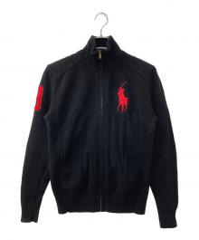 POLO RALPH LAUREN（ポロ・ラルフローレン）の古着「ビッグポニー ドライバーズニット」｜ブラック