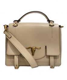 POLO RALPH LAUREN（ポロ・ラルフローレン）の古着「Leather Schooly Bag」｜ベージュ