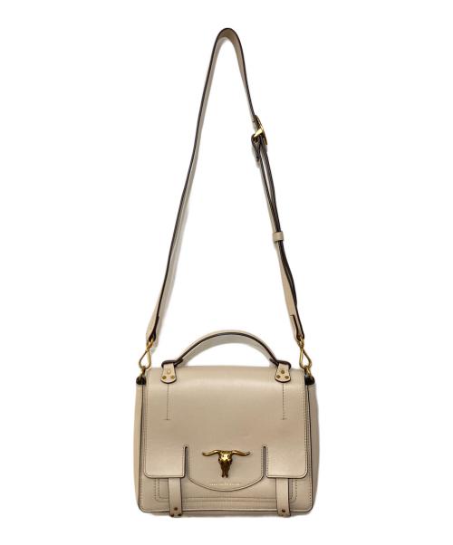 POLO RALPH LAUREN（ポロ・ラルフローレン）POLO RALPH LAUREN (ポロ・ラルフローレン) Leather Schooly Bag ベージュの古着・服飾アイテム