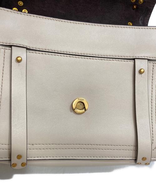 POLO RALPH LAUREN（ポロ・ラルフローレン）POLO RALPH LAUREN (ポロ・ラルフローレン) Leather Schooly Bag ベージュの古着・服飾アイテム