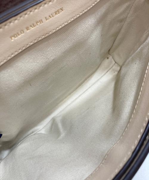 POLO RALPH LAUREN（ポロ・ラルフローレン）POLO RALPH LAUREN (ポロ・ラルフローレン) Leather Schooly Bag ベージュの古着・服飾アイテム