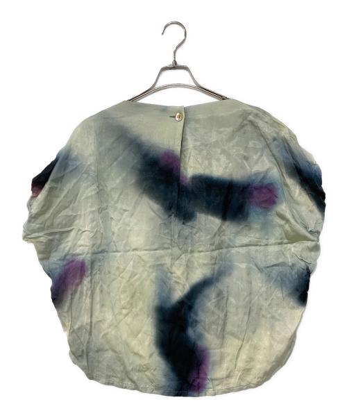 ISSEY MIYAKE（イッセイミヤケ）ISSEY MIYAKE (イッセイミヤケ) 変形ドローストリングブラウス グリーン サイズ:2の古着・服飾アイテム