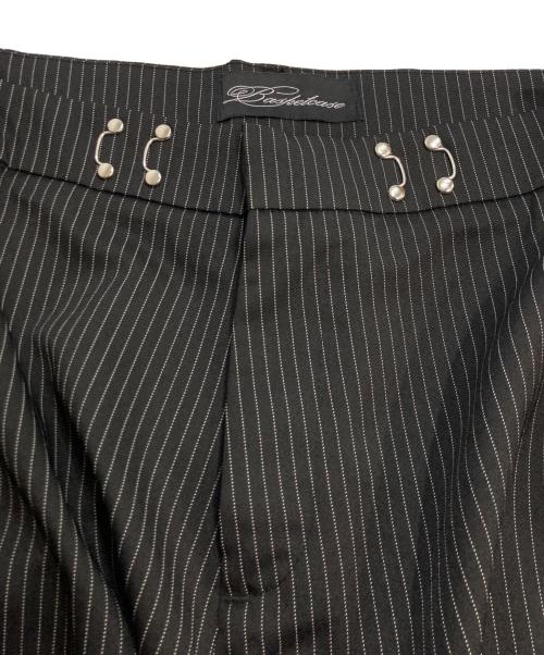 basketcase（バスケットケース）Basketcase (バスケットケース) ストライプワイドハーフパンツ ブラック サイズ:30の古着・服飾アイテム