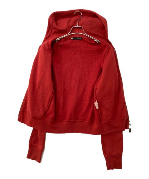 DSQUARED2（ディースクエアード）DSQUARED2 (ディースクエアード) Kick Some Hockey Assジップパーカー レッド サイズ:Sの古着・服飾アイテム