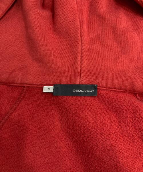 DSQUARED2（ディースクエアード）DSQUARED2 (ディースクエアード) Kick Some Hockey Assジップパーカー レッド サイズ:Sの古着・服飾アイテム