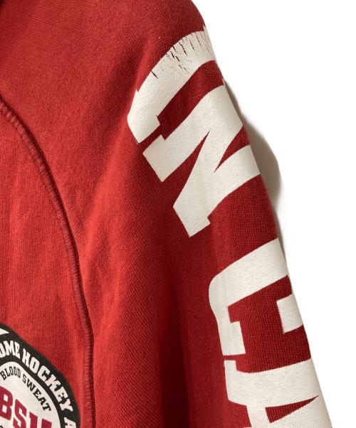DSQUARED2（ディースクエアード）DSQUARED2 (ディースクエアード) Kick Some Hockey Assジップパーカー レッド サイズ:Sの古着・服飾アイテム