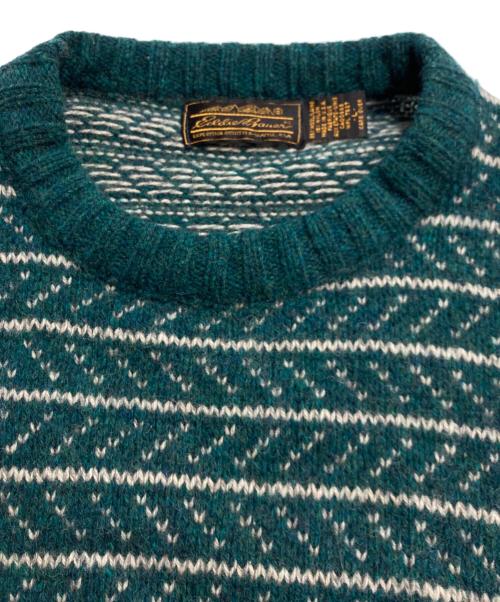 Eddie Bauer（エディーバウアー）Eddie Bauer (エディーバウアー) バーズアイニット グリーン サイズ:Lの古着・服飾アイテム