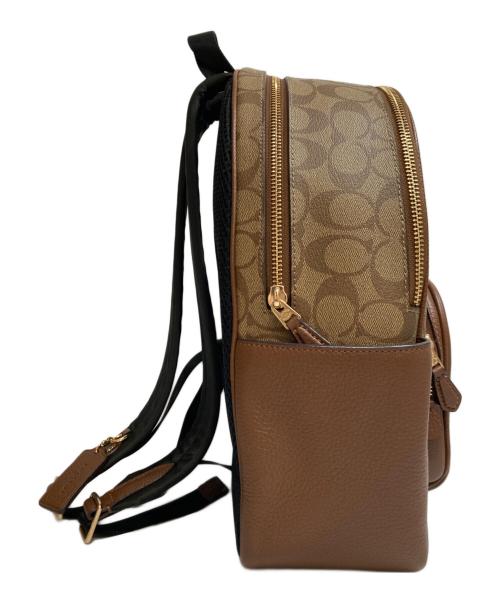 COACH（コーチ）COACH (コーチ) シグネチャーバックパック ベージュ×ブラウンの古着・服飾アイテム
