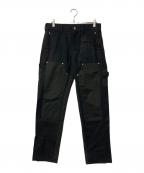 FUTUR'CHIVESフューチャーカイブ）の古着「TROUSERS 001 ダブルニー ペインターパンツ」｜ブラック