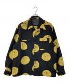 KAPITALキャピタル）の古着「PROFILE RAINBOWY SHIRTS スマイル総柄シャツ」｜ブラック×イエロー