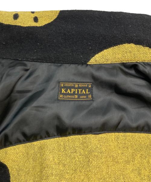 KAPITAL（キャピタル）KAPITAL (キャピタル) PROFILE RAINBOWY SHIRTS スマイル総柄シャツ ブラック×イエロー サイズ:4の古着・服飾アイテム