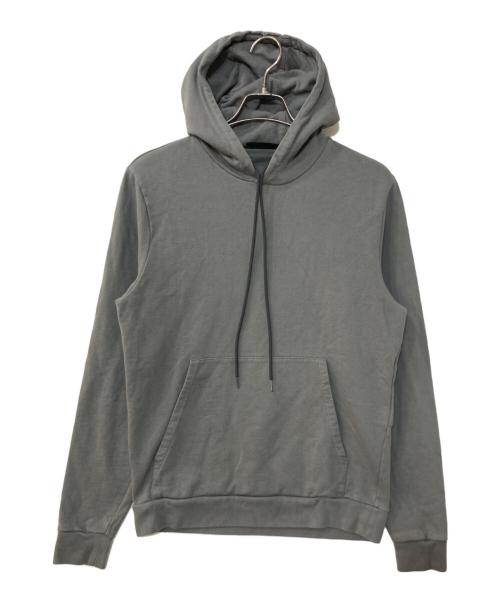 PRADA（プラダ）PRADA (プラダ) ラバー ロゴ プルオーバー パーカー グレー サイズ:Sの古着・服飾アイテム