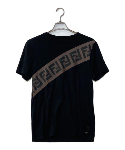 FENDI（フェンディ）FENDI (フェンディ) ロゴプリントTシャツ ブラック サイズ:Mの古着・服飾アイテム