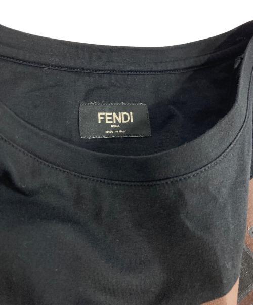 FENDI（フェンディ）FENDI (フェンディ) ロゴプリントTシャツ ブラック サイズ:Mの古着・服飾アイテム