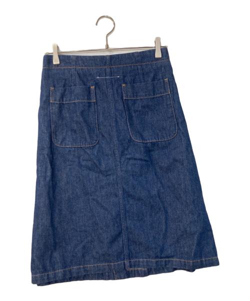 MM6 Maison Margiela（エムエムシックスメゾンマルジェラ）MM6 Maison Margiela (エムエムシックスメゾンマルジェラ) フロントボタンラップデニムスカート インディゴ サイズ:38の古着・服飾アイテム