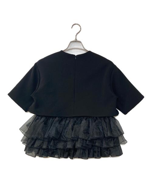 Bluelea（ブルレア）Bluelea (ブルレア) Hem tulle docking pullover ブラック サイズ:Fの古着・服飾アイテム