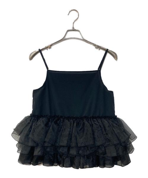 Bluelea（ブルレア）Bluelea (ブルレア) Hem tulle docking pullover ブラック サイズ:Fの古着・服飾アイテム