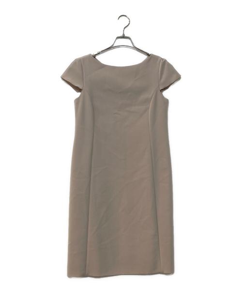 FOXEY NEWYORK（フォクシーニューヨーク）FOXEY NEWYORK (フォクシーニューヨーク) ノースリーブワンピース ベージュ サイズ:40の古着・服飾アイテム