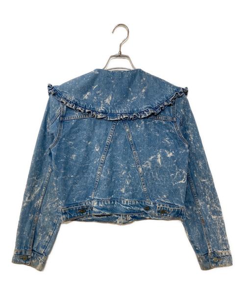 GANNI（ガニー）GANNI (ガニー) フリルデニムジャケット ブリーチ加工 インディゴ サイズ:34の古着・服飾アイテム