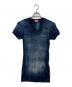 DIESEL（ディーゼル）の古着「X-ray top in check-print rib-jersey」｜ブルー