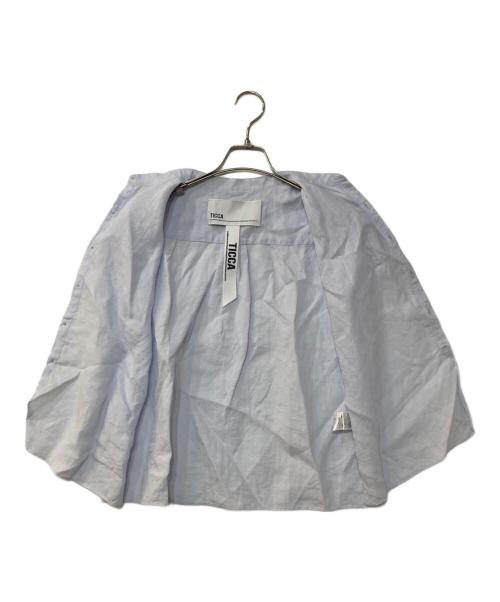 ticca（ティッカ）ticca (ティッカ) リネンフレンチシャツ ブルー サイズ:Fの古着・服飾アイテム