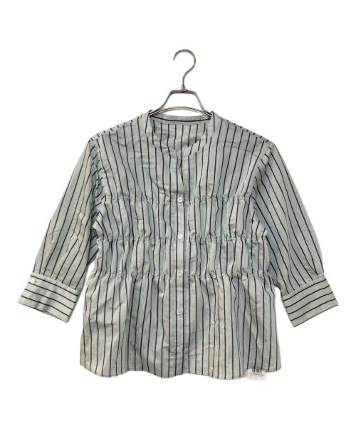 UNTITLED（アンタイトル）UNTITLED (アンタイトル) ストライプシャーリングブラウス ブルー サイズ:02/Mの古着・服飾アイテム