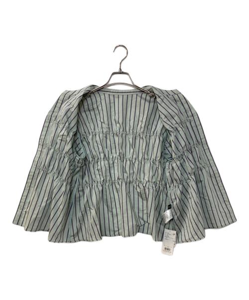 UNTITLED（アンタイトル）UNTITLED (アンタイトル) ストライプシャーリングブラウス ブルー サイズ:02/Mの古着・服飾アイテム