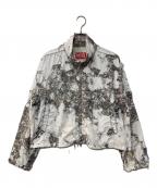 DIESELディーゼル）の古着「Camo jacket with destroyed finish」｜ホワイト