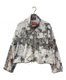 DIESEL（ディーゼル）の古着「Camo jacket with destroyed finish」｜ホワイト