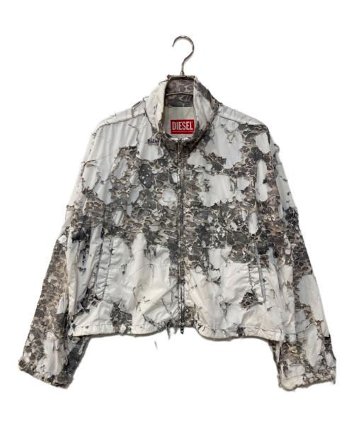 DIESEL（ディーゼル）DIESEL (ディーゼル) Camo jacket with destroyed finish ホワイト サイズ:40の古着・服飾アイテム