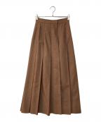 AURALEEオーラリー）の古着「SUPER FULLING TWILL PLEATED SKIRT」｜ブラウン