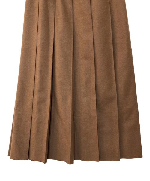 AURALEE（オーラリー）AURALEE (オーラリー) SUPER FULLING TWILL PLEATED SKIRT ブラウンの古着・服飾アイテム