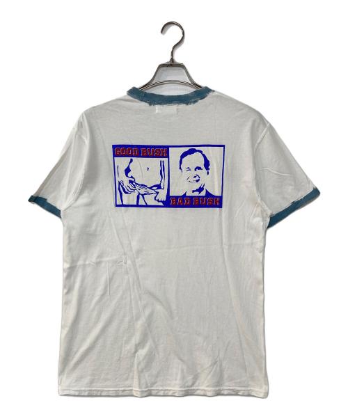BOWWOW（バウワウ）BOWWOW (バウワウ) グラフィックプリントリンガーTシャツ ホワイト サイズ:Mの古着・服飾アイテム
