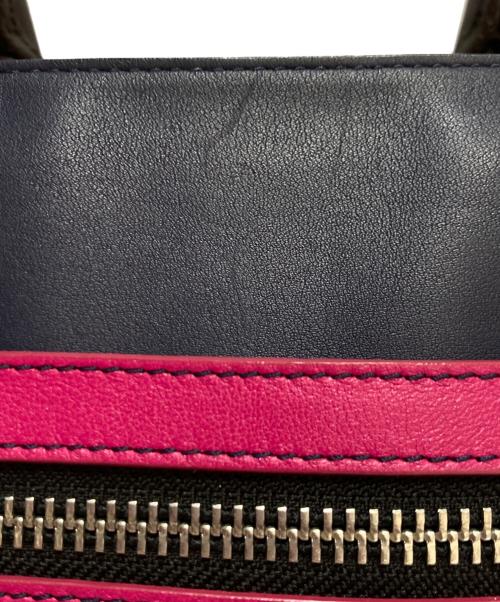 COACH（コーチ）COACH (コーチ) レガシー カラーブロック ハンドバッグ レザートートバッグ ネイビー×ピンクの古着・服飾アイテム