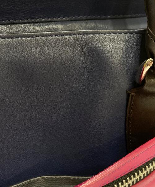 COACH（コーチ）COACH (コーチ) レガシー カラーブロック ハンドバッグ レザートートバッグ ネイビー×ピンクの古着・服飾アイテム