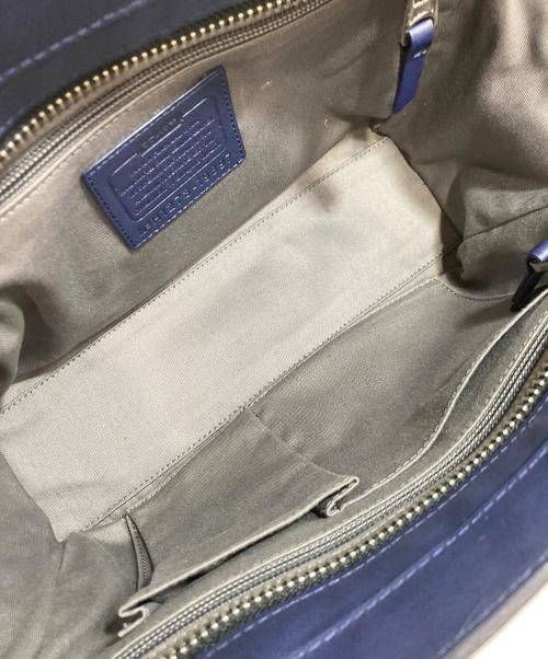 COACH（コーチ）COACH (コーチ) レガシー カラーブロック ハンドバッグ レザートートバッグ ネイビー×ピンクの古着・服飾アイテム